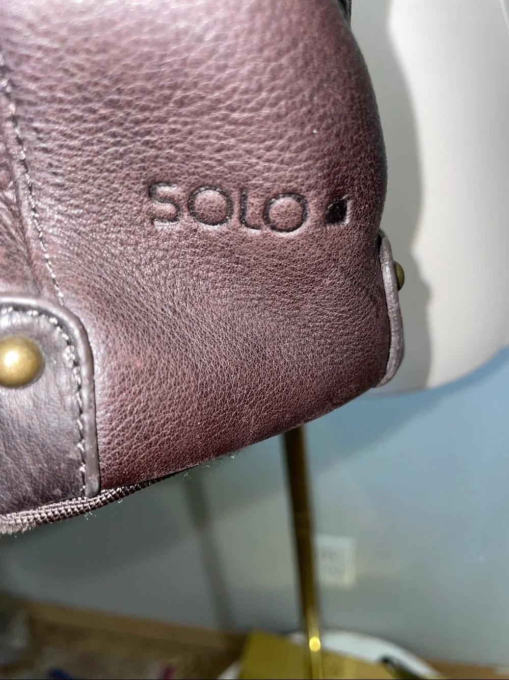 Solo Espresso Leather Tote Bag Shoulder Purse Travel Organizer Carryall Pockets